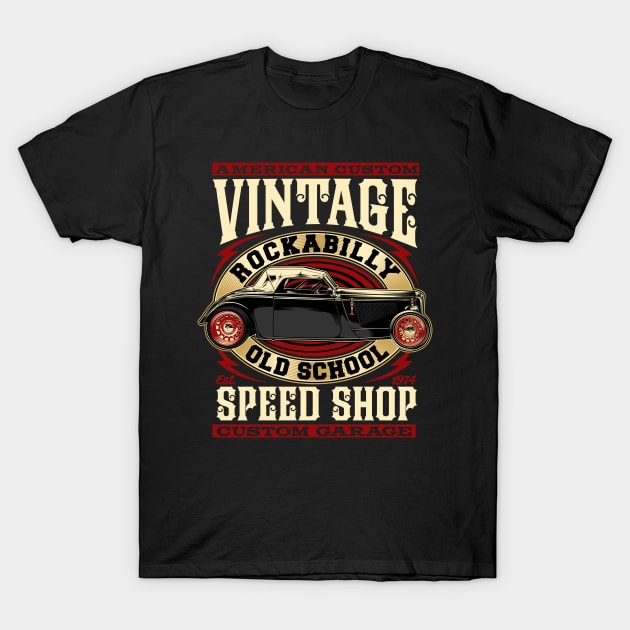 AMERIICAN VINTAGE HOTROD CAR T-Shirt by KANDIM'S Studio